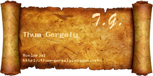Thum Gergely névjegykártya